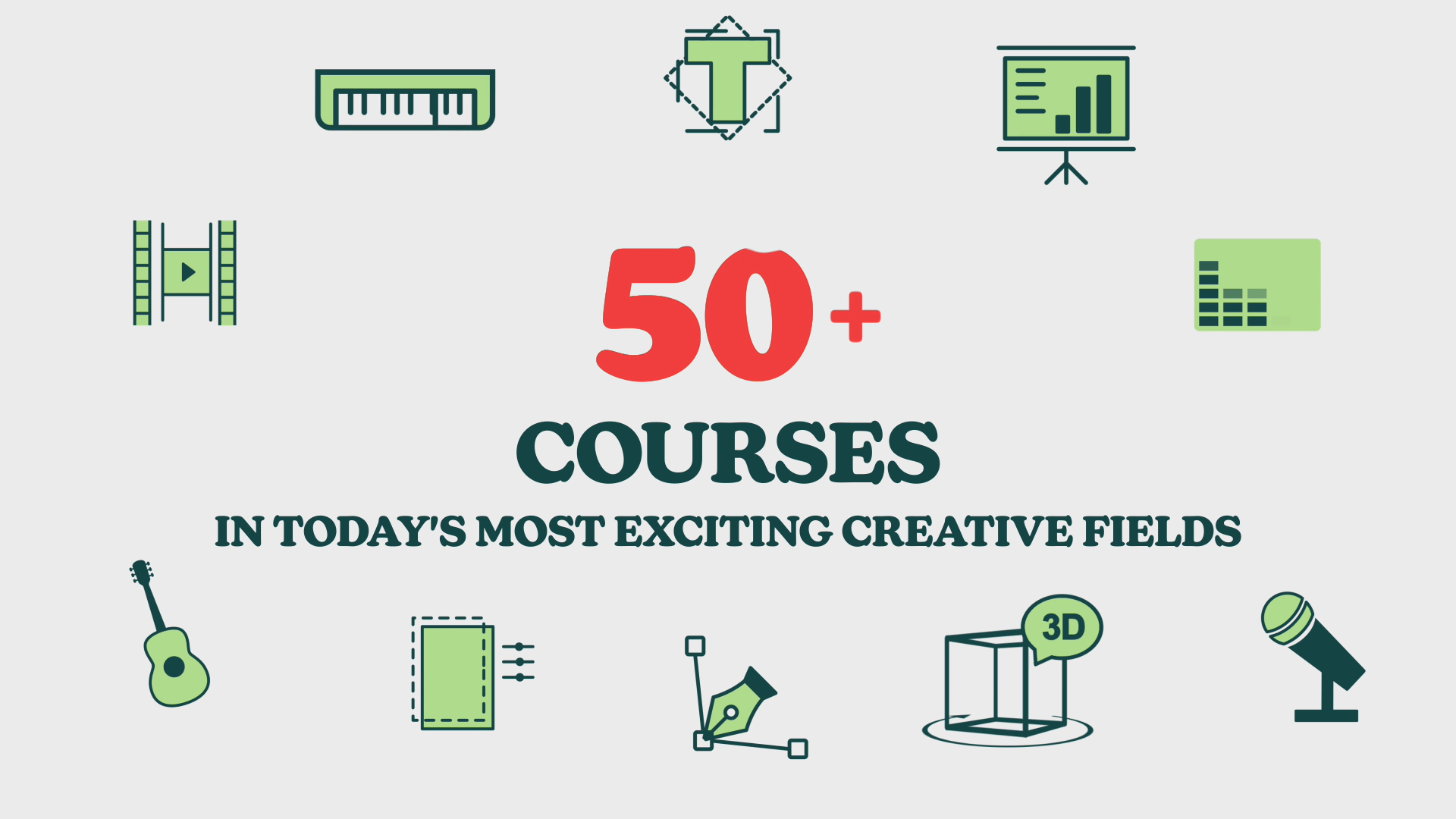 50+ courses in today's most exciting creative fields